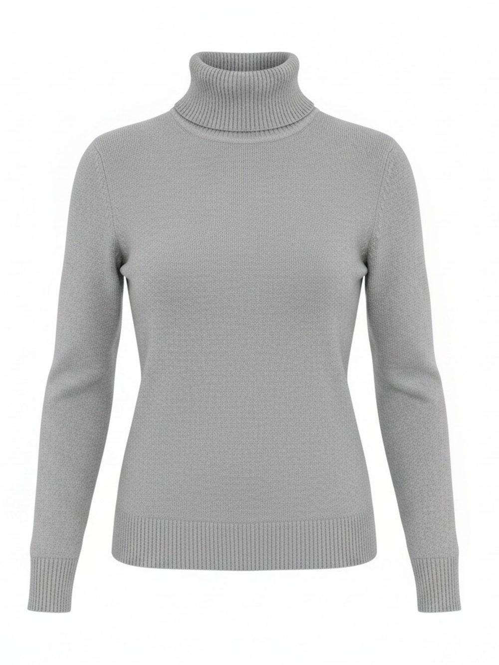 Talbots Light Grey Ribbed Turtleneck Sweater